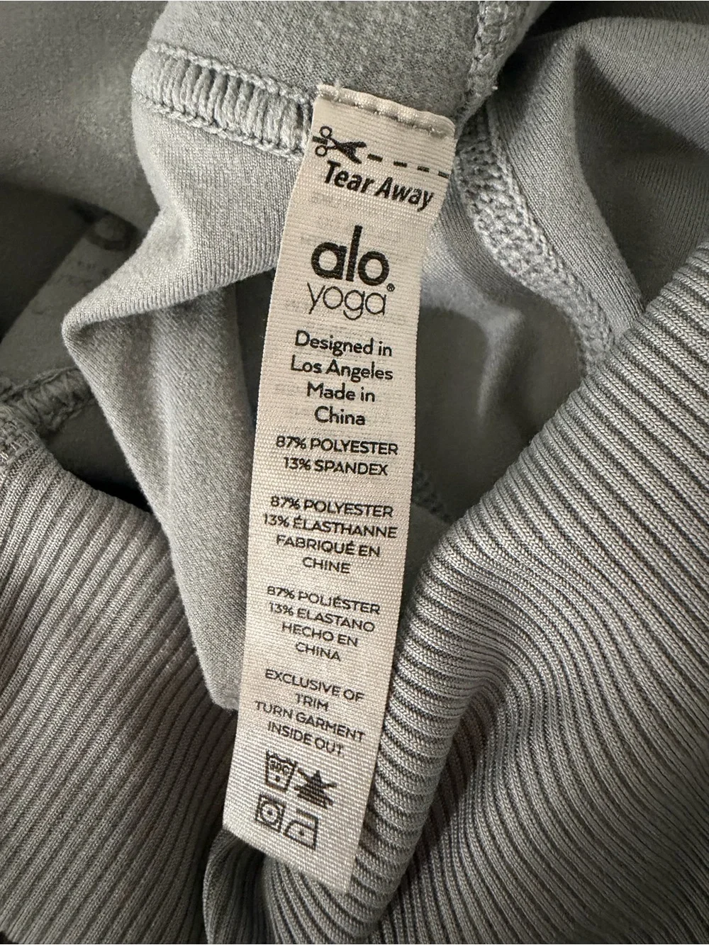 Alo Yoga Gray High Waist Leggings Women’s Size L Athletic Yoga Workout Pants